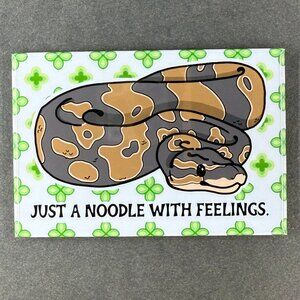 Ball Python Snake Noodle with Feelings Magnet Art Decor Gift Handmade 2x3